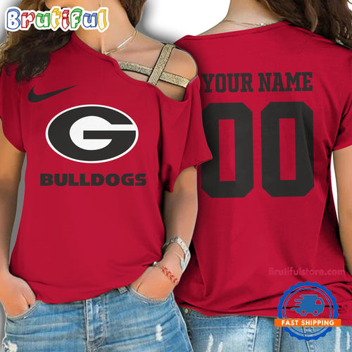 NCAA Georgia Bulldogs Special Sport Team Custom Women’s One Shoulder Shirt