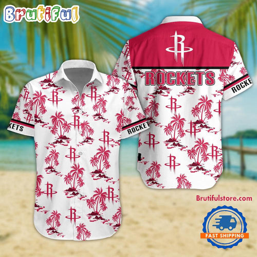 NCAA Houston Rockets Sporty Aloha Summer Hawaiian Shirt