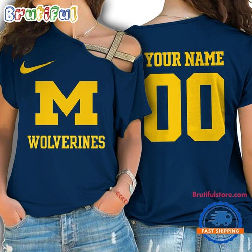 NCAA Michigan Wolverines Special Sport Team Custom Women’s One Shoulder Shirt