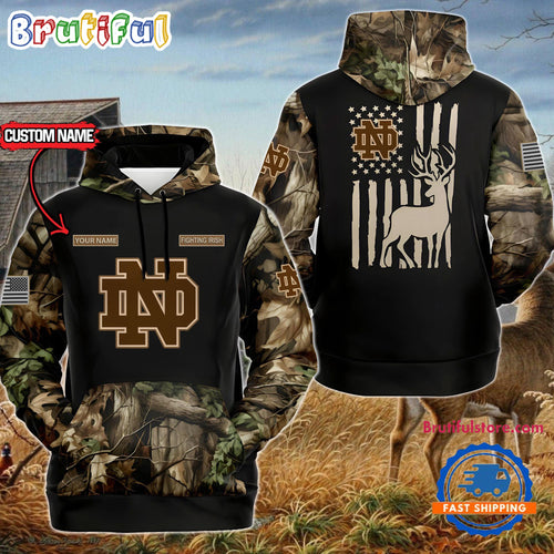 NCAA Notre Dame Fighting Irish Sporty Camo Hunting Style Hoodie, Sweatshirt, TShirt