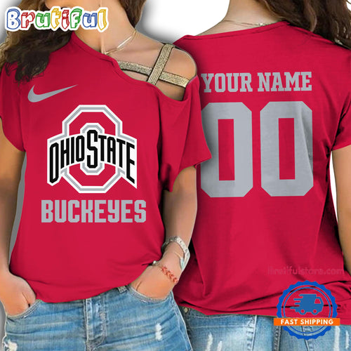 NCAA Ohio State Buckeyes Special Sport Team Custom Women’s One Shoulder Shirt