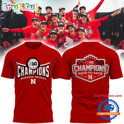 Nebraska Huskers Back To Back Big Ten Women’s Volleyball Regular Season Champions 3D Shirt