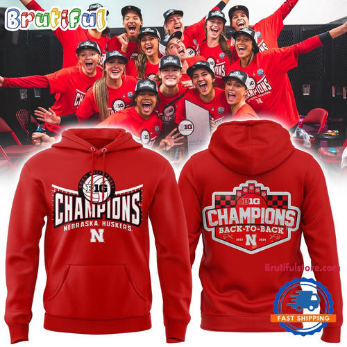 Nebraska Huskers Back To Back Big Ten Women’s Volleyball Regular Season Champions Hoodie Shirt