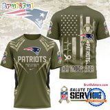 New England Patriots 2025 NFL Salute to Service Camo All Over Print Shirt