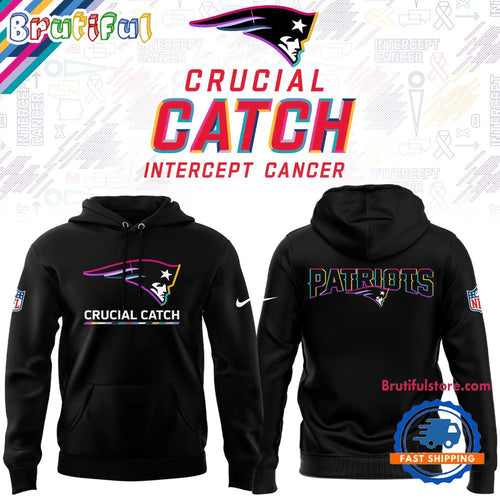 New England Patriots Black 2025 NFL Crucial Catch Tri-Blend Dri-FIT Hoodie T-Shirt
