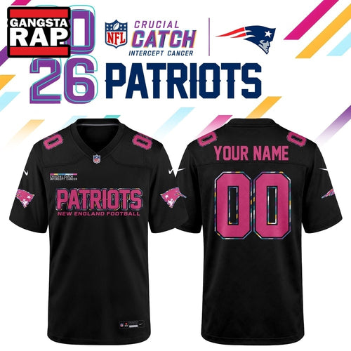 New England Patriots NFL Crucial Catch 2026 Black Limited Edition Football Jersey