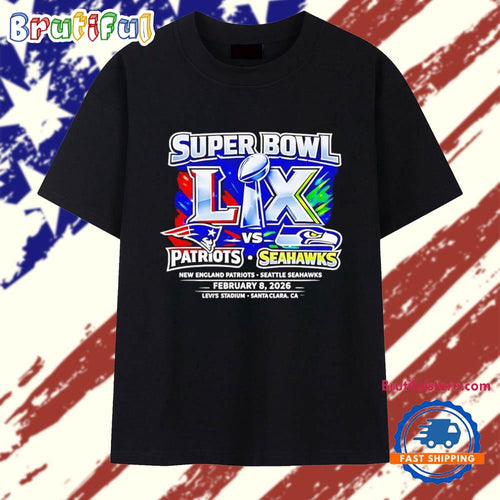 New England Patriots vs Seattle Seahawks NFL Super Bowl LX T Shirt