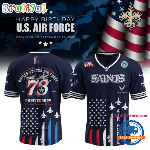 New Orleans Saints 2025 NFL US Air Force Birthday Football Jersey