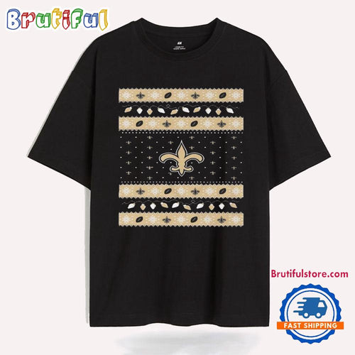 New Orleans Saints Holiday Lights Ugly 2024 T Shirt