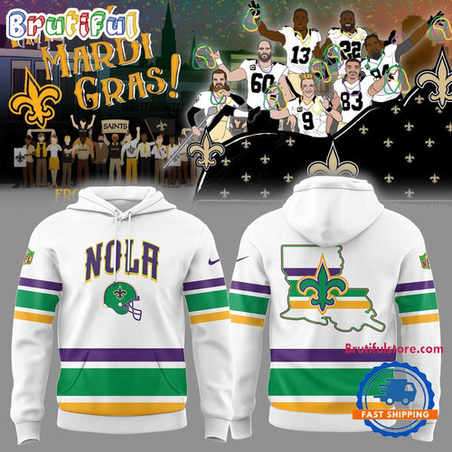New Orleans Saints NFL 2025 Limited Mardi Gras 2025 Hoodie T-Shirt