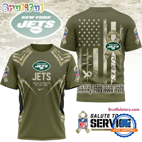 New York Jets 2025 NFL Salute to Service Camo All Over Print Shirt
