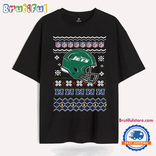 New York Jets Football Logo Team Helmet Merry Chritmas 2024 T Shirt