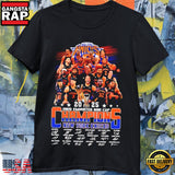 New York Knicks 2025 Emirates Nba Cup Champions Player Collage Signatures T Shirt