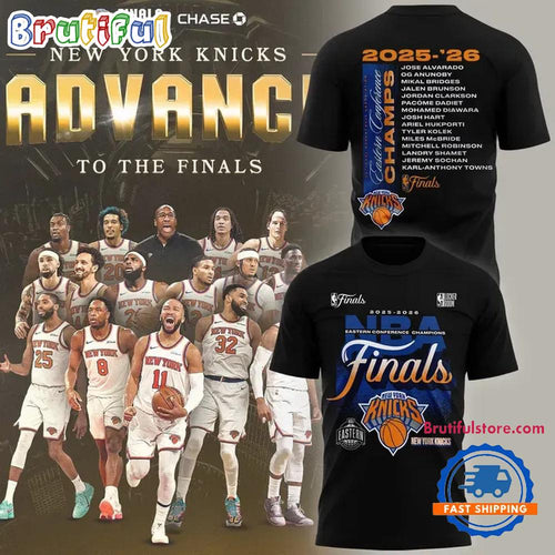 New York Knicks 2026 Eastern Conference Champions Locker Room Black T-Shirt