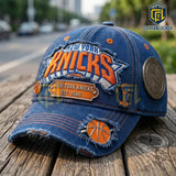 New York Knicks Denim Distressed Baseball Cap