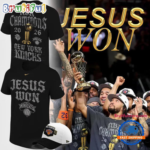 New York Knicks JESUS WON NBA Champions 2026 Limited Edition 3D Shirt