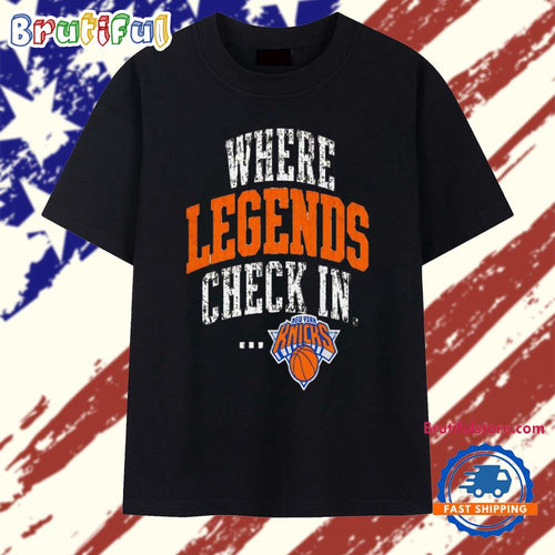 New York Knicks where legends check in basketball T Shirt