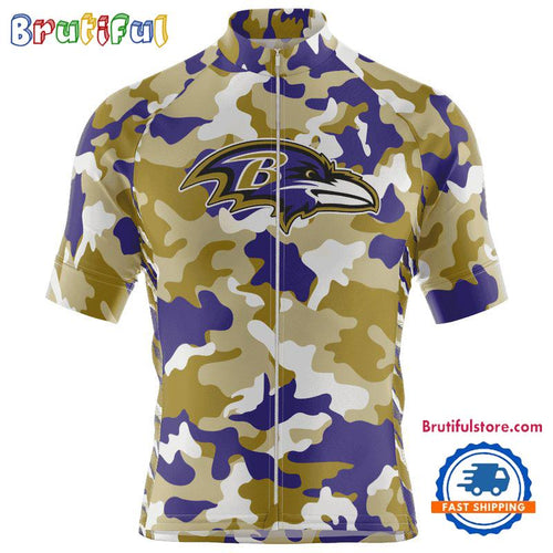 NFL Baltimore Ravens Football Team Colorful Camo Cycling Jersey