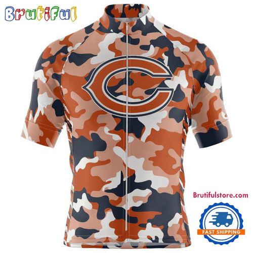 NFL Chicago Bears Football Team Colorful Camo Cycling Jersey