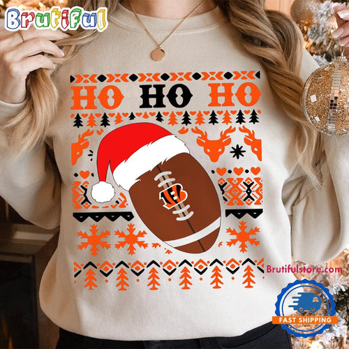 NFL Cincinnati Bengals Football Santa Claus Hohoho Christmas Pattern Sweatshirt
