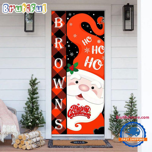 NFL Cleveland Browns Santa Claus HoHoHo Football Christmas Door Cover