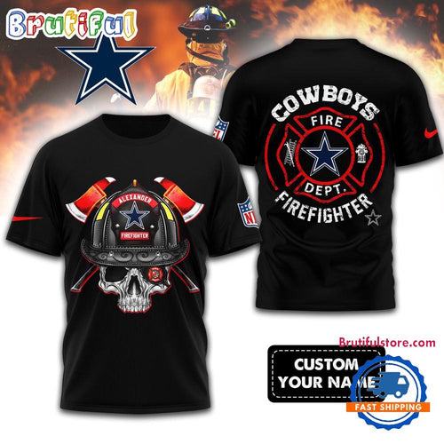 NFL Dallas Cowboys Football Team Fire Fighter Unisex 3D Shirt