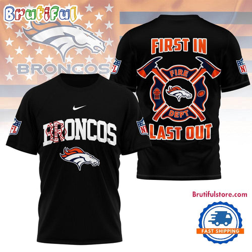 NFL Denver Broncos Football Team Fire Dept Design T Shirt