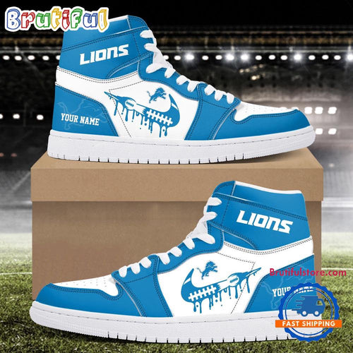 NFL Detroit Lions New Season Custom Air Jordan 1 Hightop Shoes