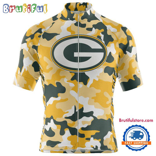 NFL Green Bay Packers Football Team Colorful Camo Cycling Jersey