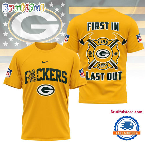 NFL Green Bay Packers Football Team Fire Dept Design T Shirt