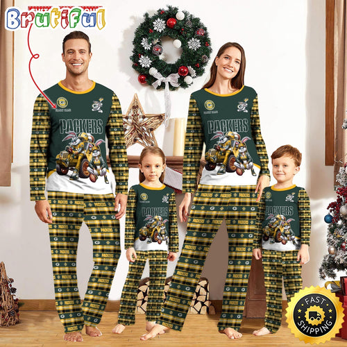 NFL Green Bay Packers Pajamas Bunny Sports For Family Custom Name Pajamas