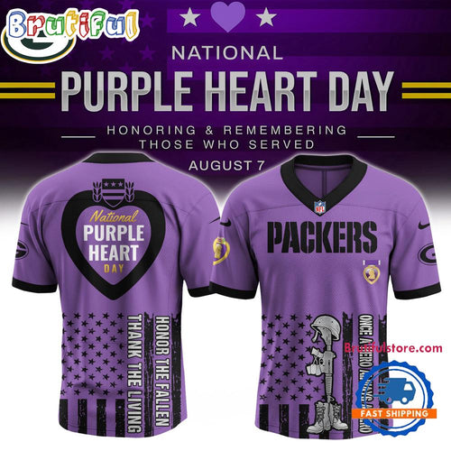 NFL Green Bay Packers Purple Heart Day Limited Edition Football Jersey