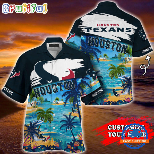 NFL Houston Texans Palm Tree Hot Summer Hawaiian Shirt Gifts Sport Fans