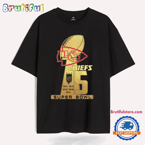 NFL Kansas City Chiefs 5 Super Bowl New Design T Shirt