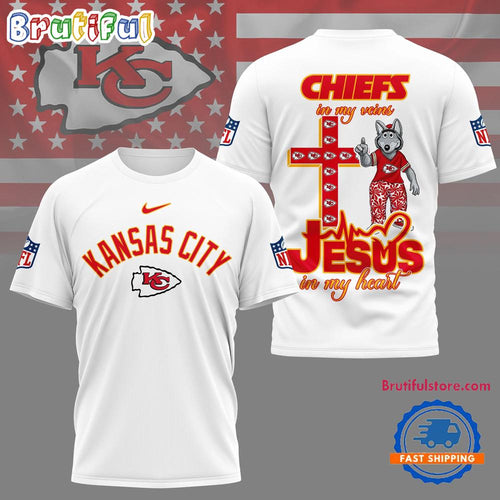 NFL Kansas City Chiefs Football And Jesus 3D Shirt