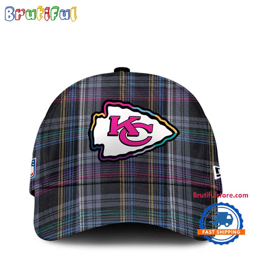 NFL Kansas City Chiefs Football Crucial Catch Intercept Cancer Design New Cap Hats