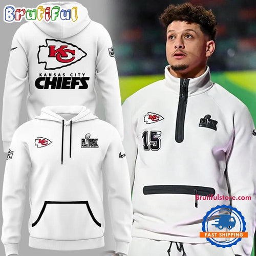 NFL Kansas City Chiefs Super Bowl LIX 2025 Champions New Design White Hoodie T-Shirt