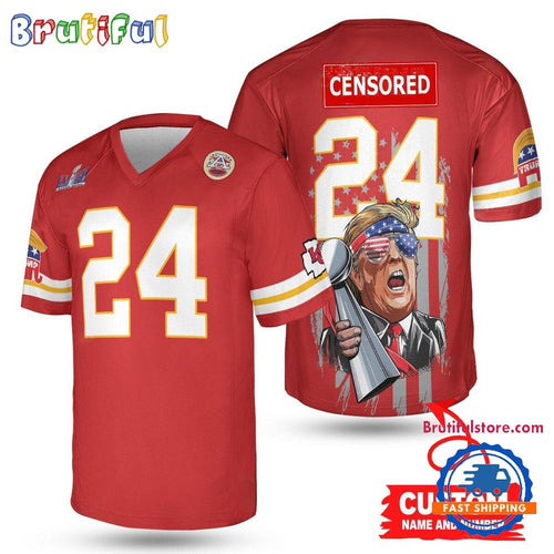 NFL Kansas City Chiefs x Donald Trump With Super Bowl Trophy Limited Edition Football Jersey