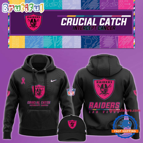 NFL Las Vegas Raiders Crucial Catch Pink Breast Cancer Awareness New Unisex Hoodie, Sweatshirt, T Shirt