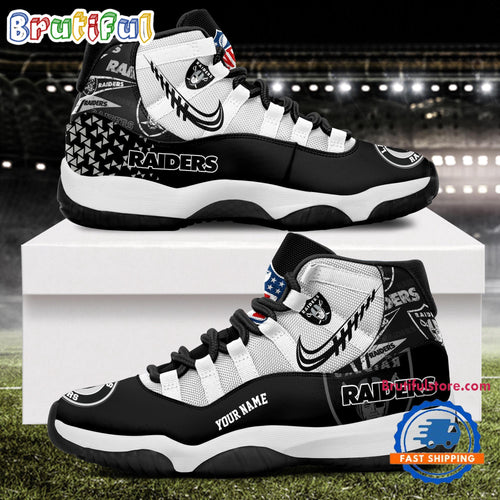 NFL Las Vegas Raiders Football Team Custom Air Jordan 11 Shoes