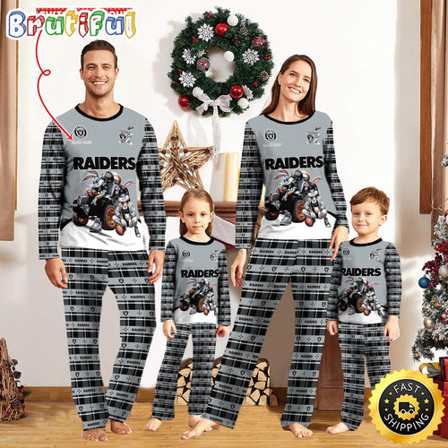 NFL Las Vegas Raiders Pajamas Bunny Sports For Family Custom Name Pajamas