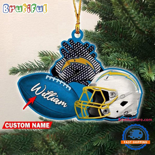 NFL Los Angeles Chargers Football Helmets Christmas Ornament, Custom Football Ornament Decoration