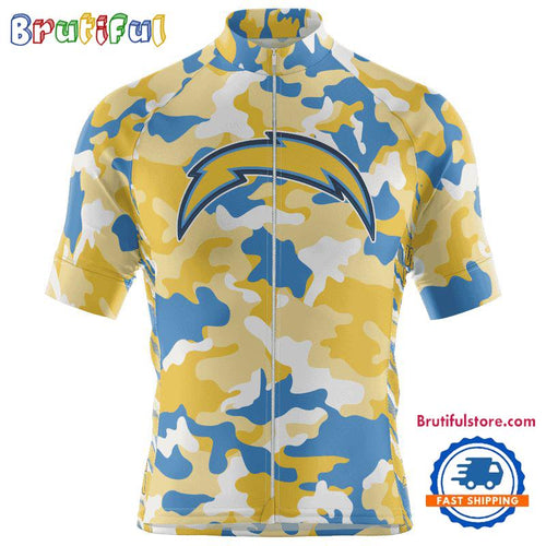 NFL Los Angeles Chargers Football Team Colorful Camo Cycling Jersey