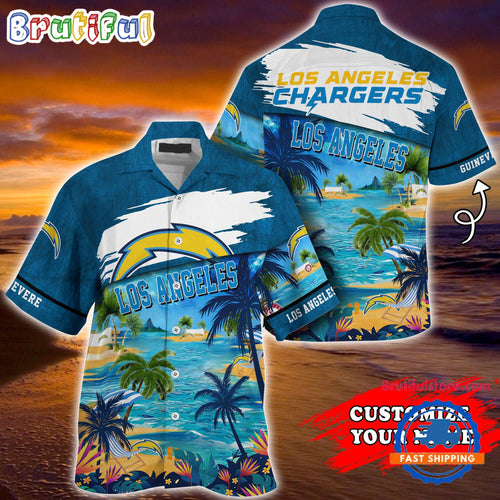 NFL Los Angeles Chargers Palm Tree Hot Summer Hawaiian Shirt Gifts Sport Fans