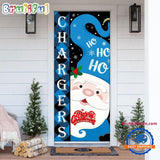NFL Los Angeles Chargers Santa Claus HoHoHo Football Christmas Door Cover