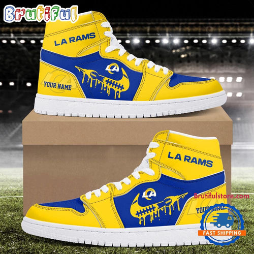 NFL Los Angeles Rams New Season Custom Air Jordan 1 Hightop Shoes