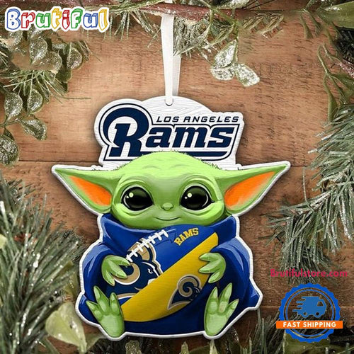 NFL Los Angeles Rams Special Baby Yoda Star Wars Movies Christmas Ornament, Football Christmas Tree Ornament