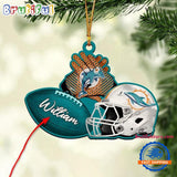 NFL Miami Dolphins Football Helmets Christmas Ornament, Custom Football Ornament Decoration