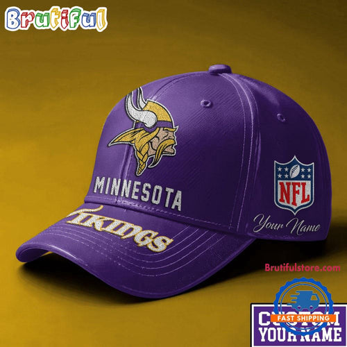 NFL Minnesota Vikings Football Team Personalized All Over Print Cap