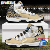 NFL New Orleans Saints Football Team Custom Air Jordan 11 Shoes